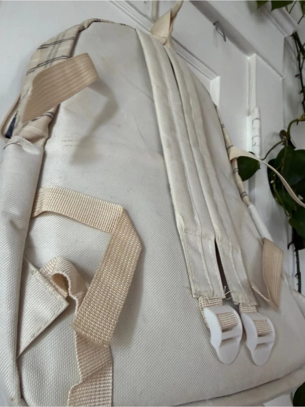 Beige Plaid FASHION Backpack